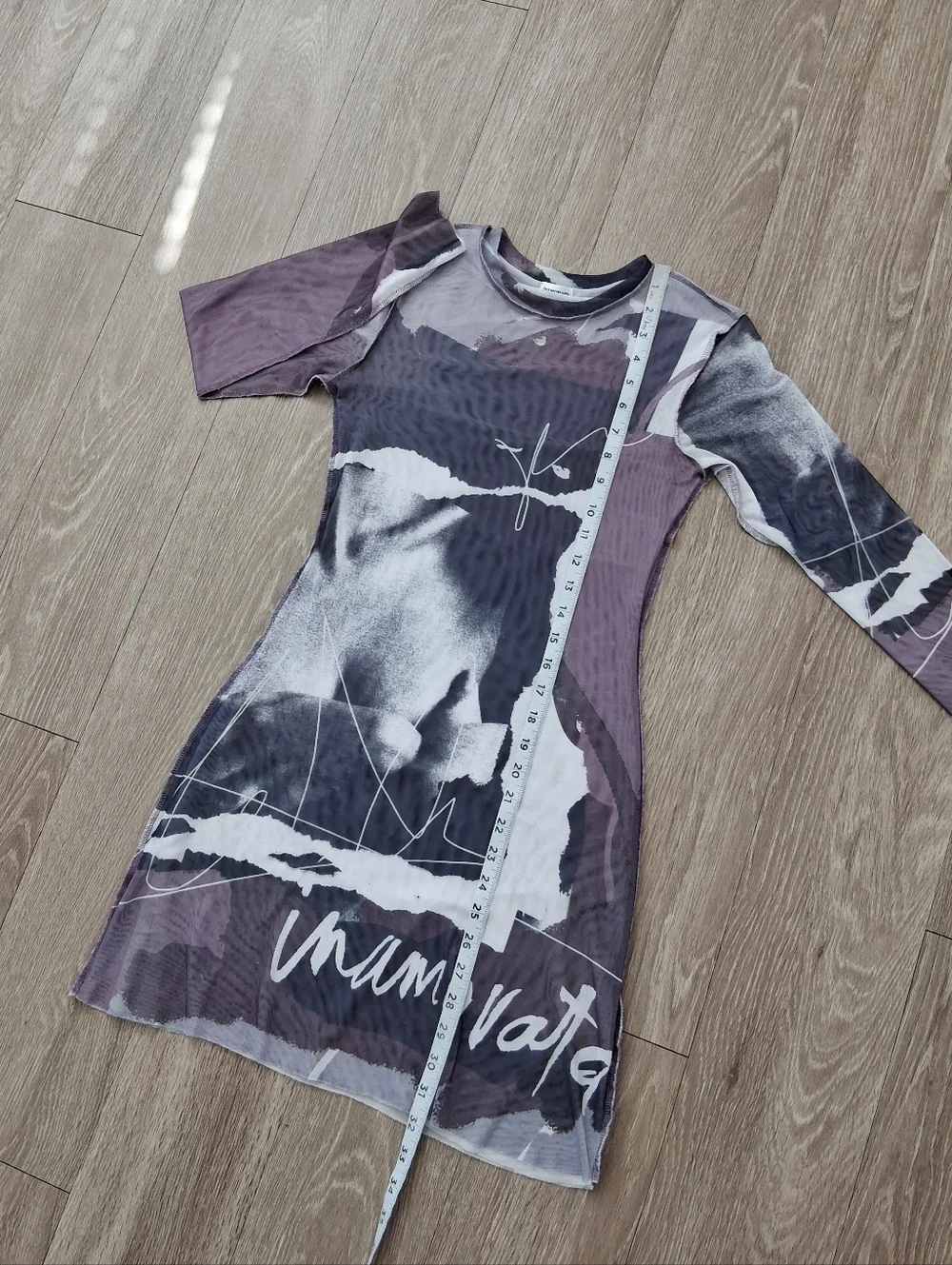 Inamorata Vita Mini Dress Mesh Purple Abstract - Picture 11 of 14